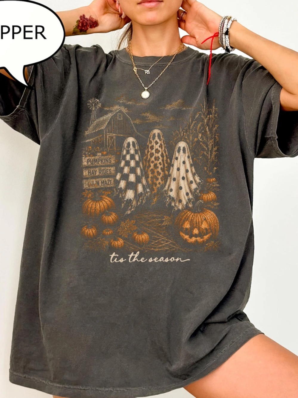 Comfort Colors Pepper Vintage Halloween Graphic Tee